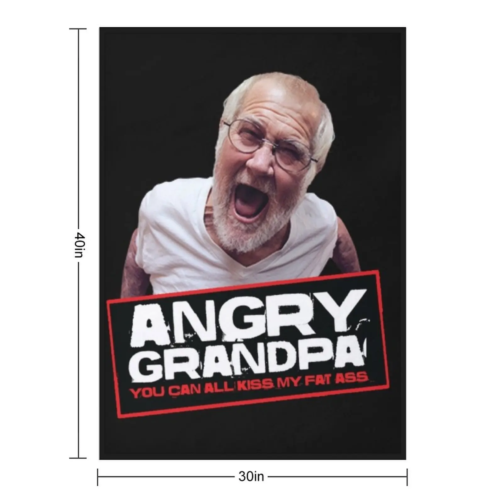 angry grandpa Throw Blanket Shaggy Plaid Extra Large Throw Decorative Throw halloween Sleeping Bag Blankets