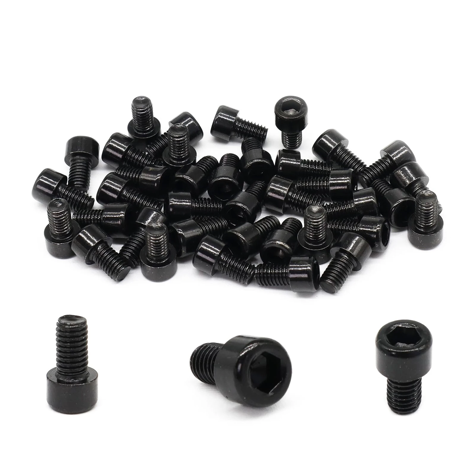 

50 / 100Pcs M5 x 8mm Stainless Steel Hex Socket Head Cap Screws, Black Zinc Plating Fully Threaded