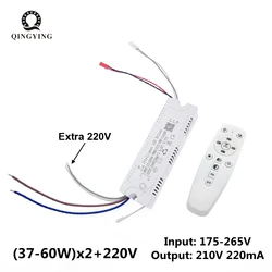 1-5 sztuk 2.4G inteligentny sterownik LED 37-60Wx2 + 220V App i zdalne sterowanie ściemnianiem kolorów i wymienne lampy transformator do żyrandola