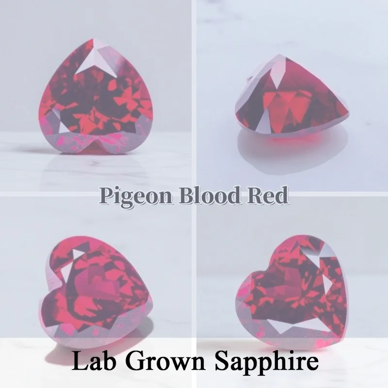 Lab Grown Sapphire Heart Cut  Various Colors and Sizes DIY Jewelry Production Main Materials Selectable AGL Certificate