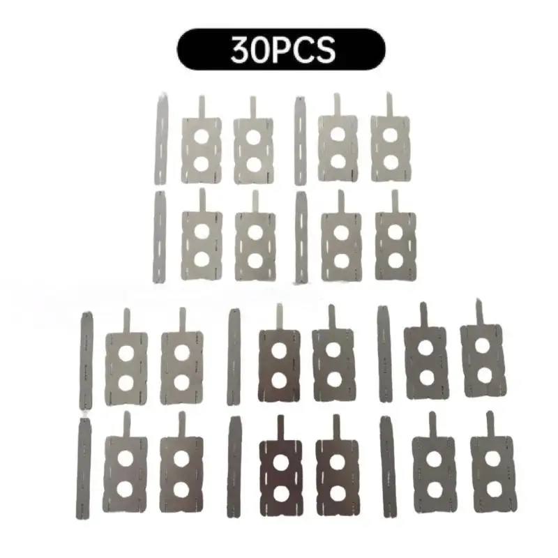 30pcs 18650 Lithium Battery Nickel Sheet 5Set Polygonal Battery Nickel Sheet For Spot Welding Machine Batteries Connection Sheet