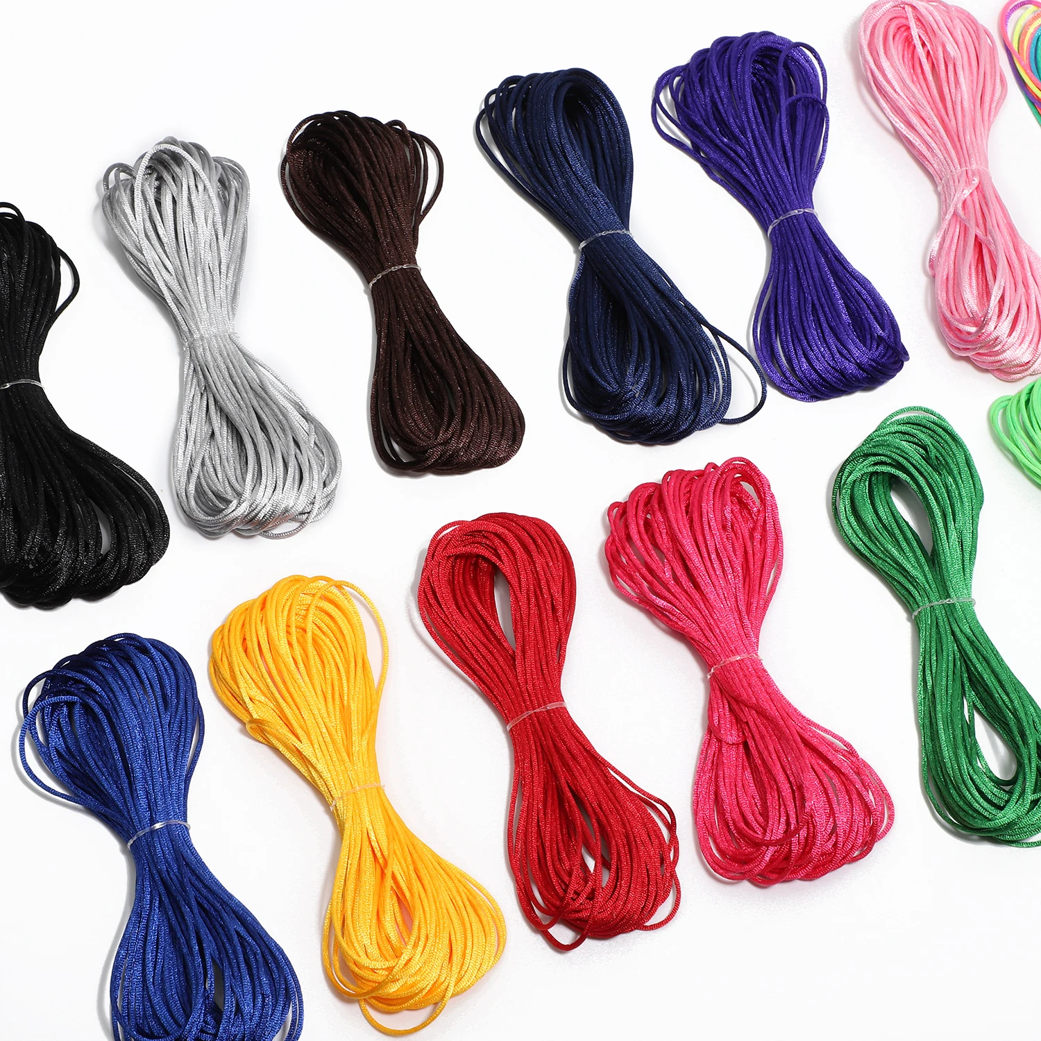 3roll 10Meter/roll Size 1.5mm Color Nylon Cord Chinese Knot Macrame Cord Bracelet Braided String DIY Tassels Beading Thread