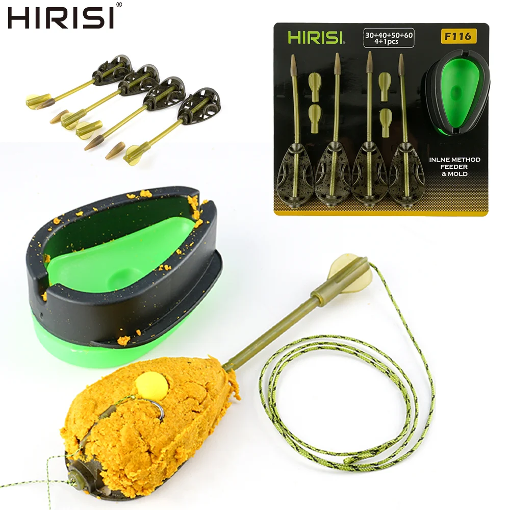 Hirisi F116 Karpfenangel-Method-Feeder-Set 30g/40g/50g/60g Köderkäfig mit Form Terminal Tackle Zubehör