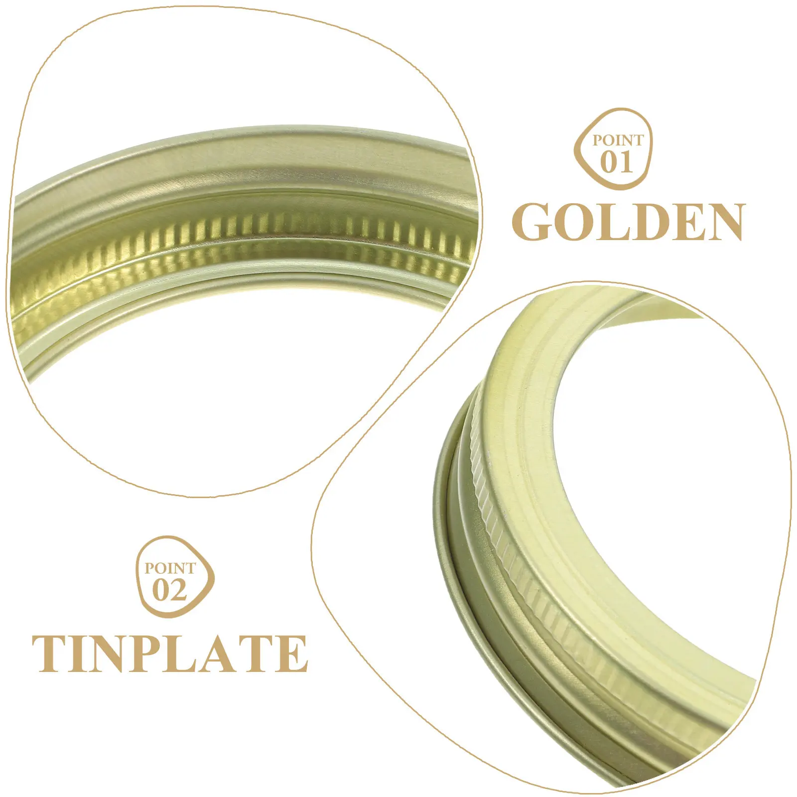 20Pcs Split-Type Tinplate Mason Jar Rings Metal Bands Compatible with Regular Mouth Canning Jars Secure Seal for Spices Jams