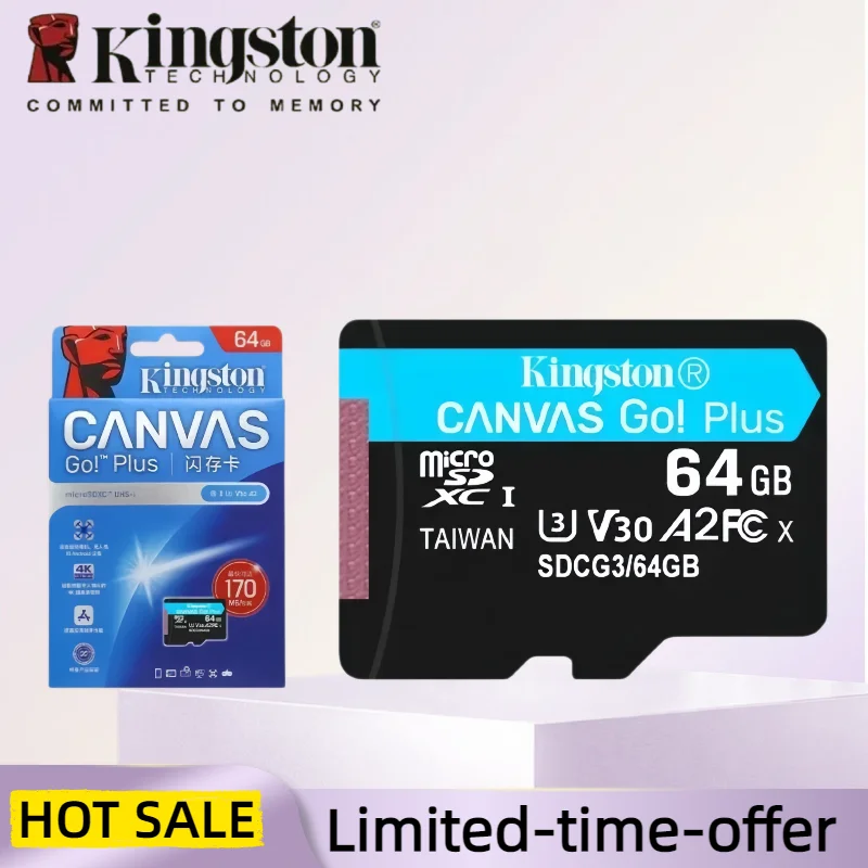 Kingston Canvas Go Plus Micro  64GB 128GB 256GB 512GB SD Card Memory Card V30 U3 Flash Card Up to 170MB/s read for Phone TF Card