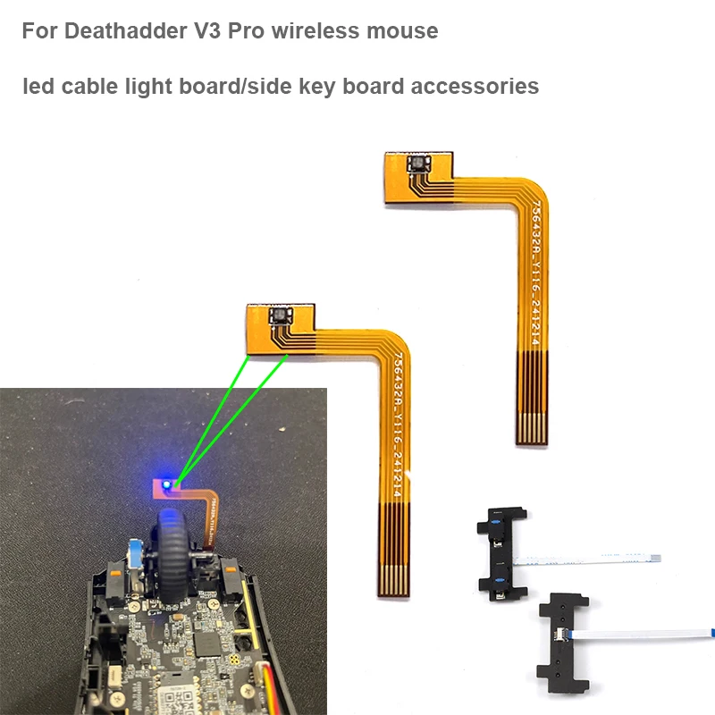 

Deathadder V3 pro беспроводная мышь светодиодный кабель световая плата индикатор DPI боковая замена ключей аксессуары для ремонта
