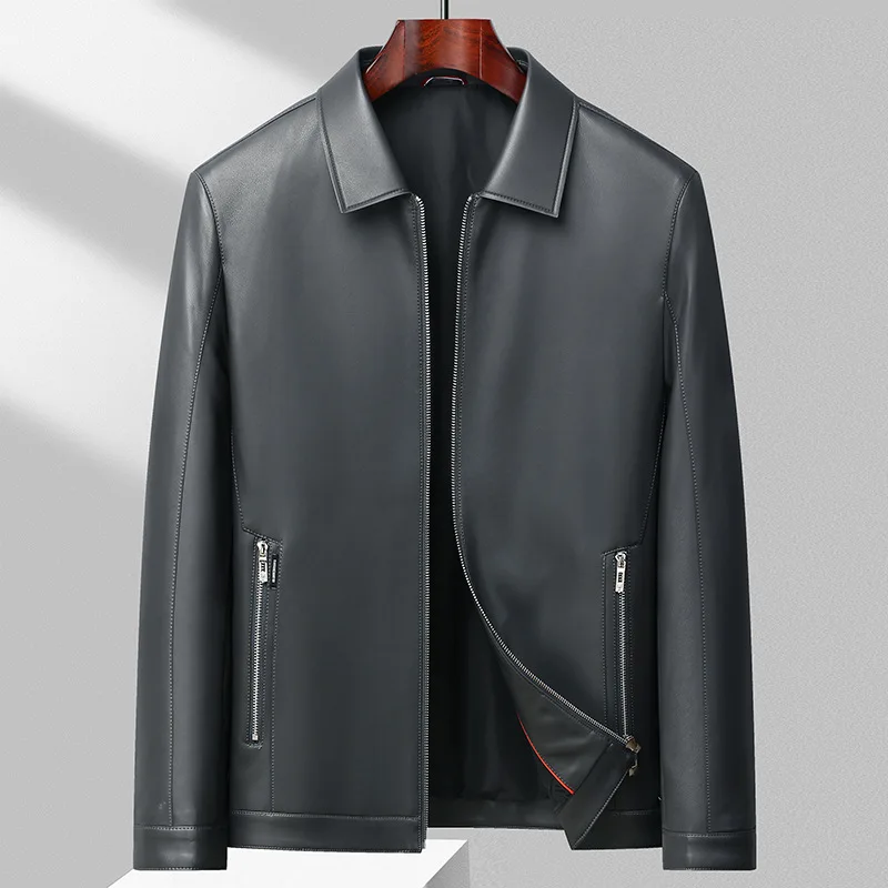 Blouson en cuir décontracté pour homme, tendance, printemps et automne, 2023