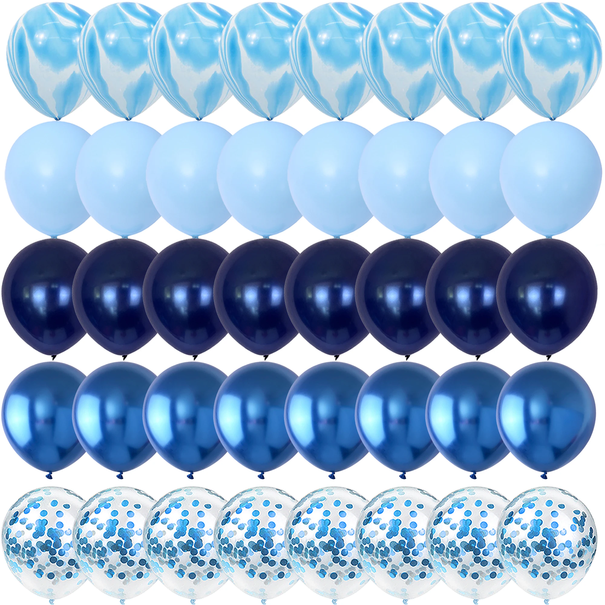 40PCS Agate Blue Night Blue Balloons Gender Reveal Wedding Valentine\'s Day Baby Shower Birthday Globos Party Decorations