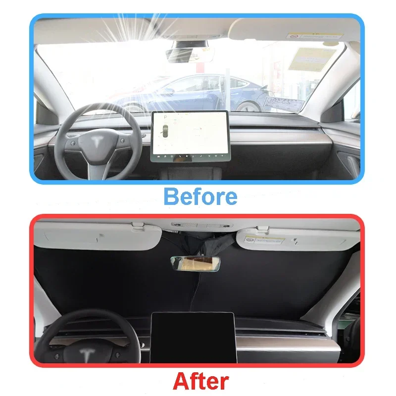 Parasol de ventana de coche para Tesla Model 3 Y S X, engranaje de parabrisas delantero Y trasero, aislamiento térmico, cortina de privacidad,