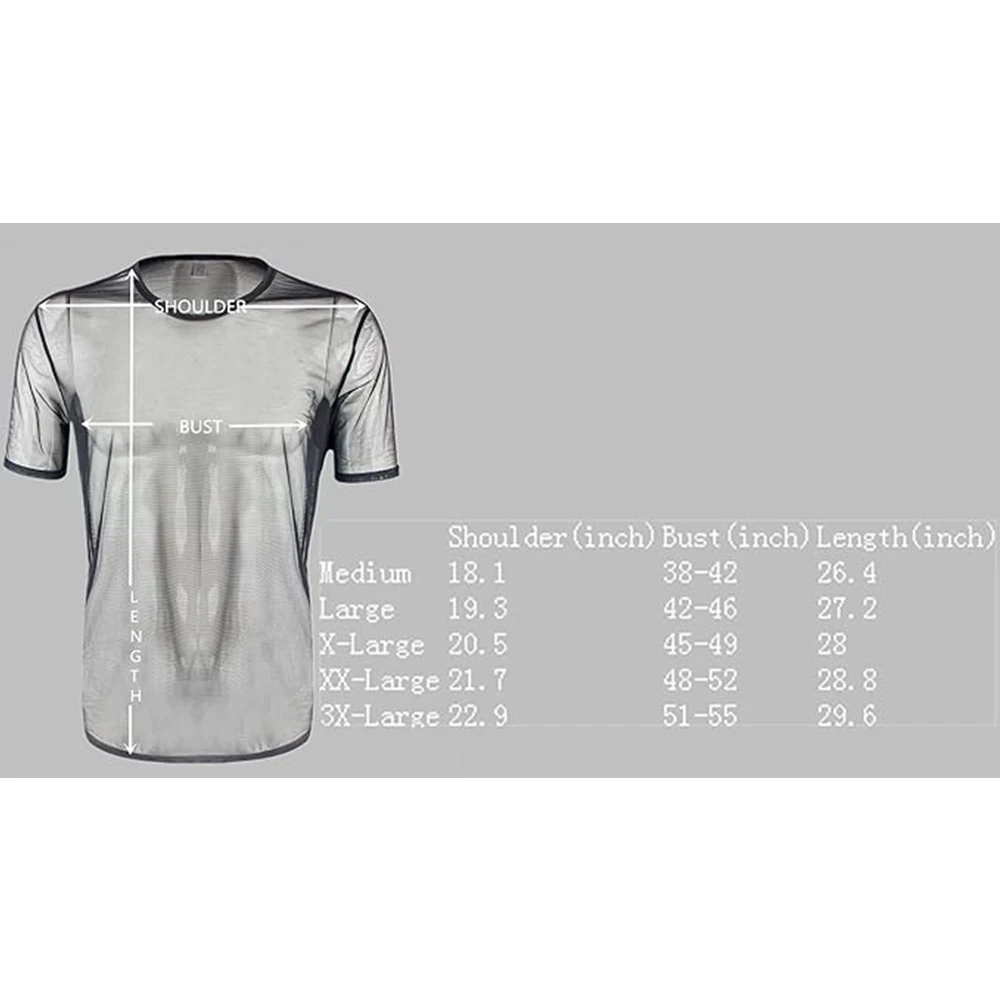 ZONBAILON Mens Sexy Mesh Fitted Shirt Short Sleeve See Through Transparent Muscle T-Shirts Top for Male