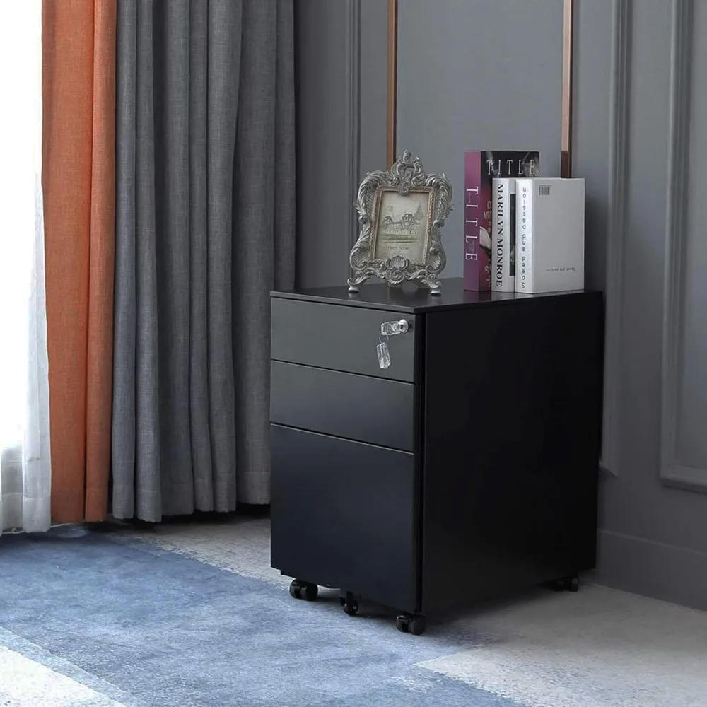 خزائن الملفات المتنقلة ذات 3 أدراج، خزانة الملفات المعدنية ذات الطائرة العمودية لتصميم ملف القانوني والرسائل المضاد للإمالة