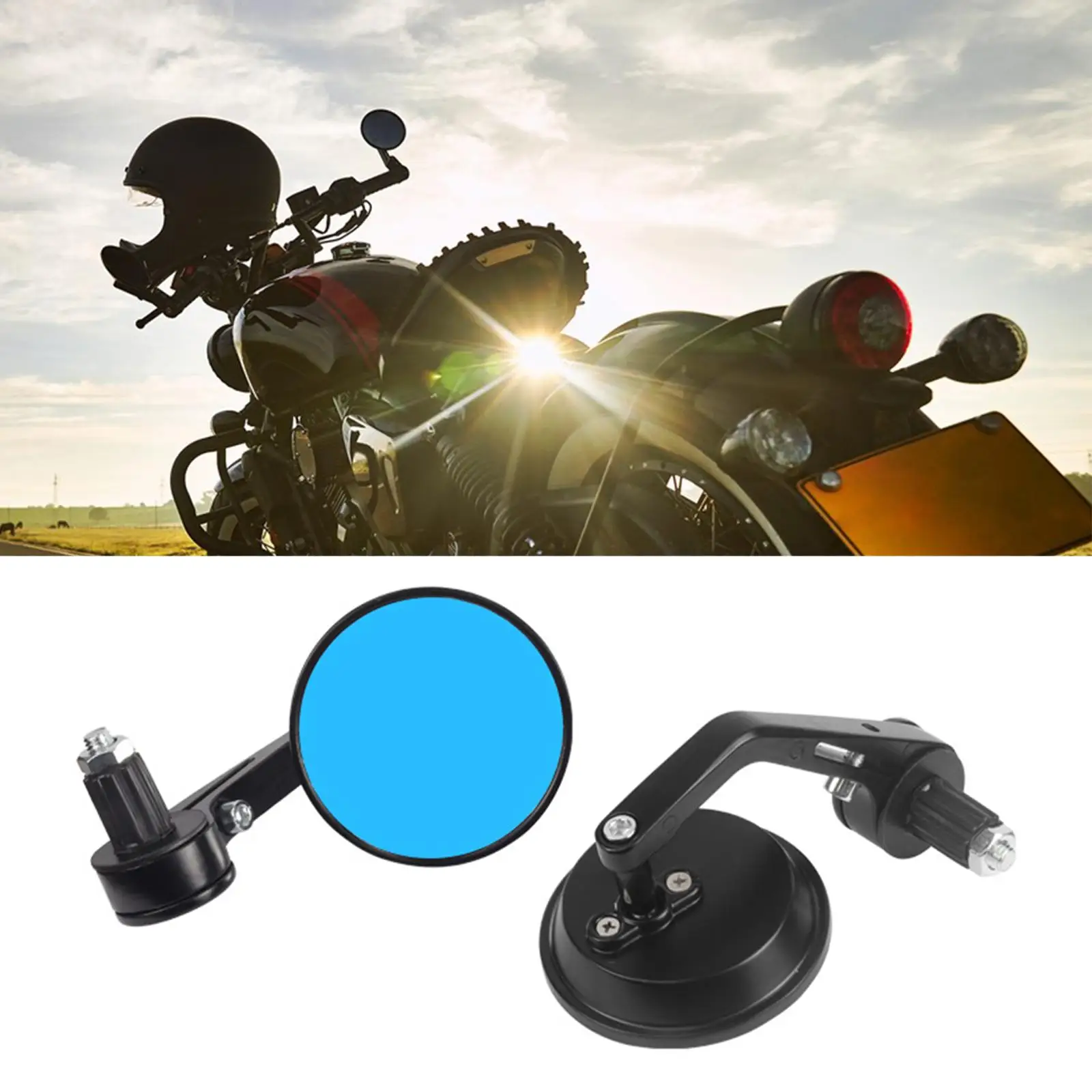 2x دراجة نارية نهاية بار مرآة 7/8 ''سبائك الألومنيوم المحمولة المقود المرايا #3