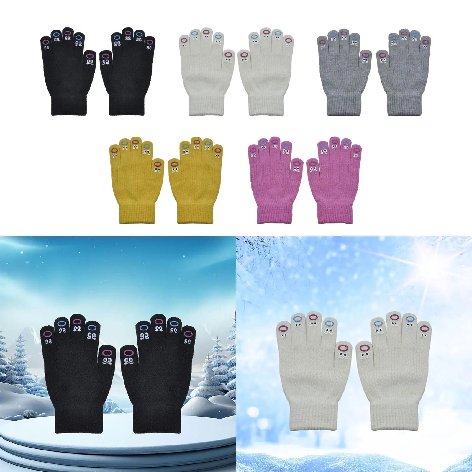 Winter Warm Knit Gloves Touchscreen Gloves for Adults Women Men Thermal Gloves for Running Camping Driving Outdoor Sports Biking