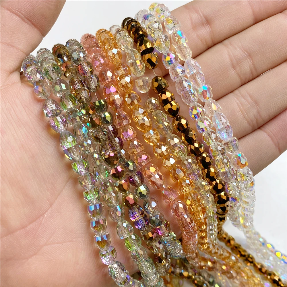 Faceted Semi-Ellipse Beads Shiny Austrian Crystal Beads Czech Glass Beads for Jewelry Making Bracelet Handwork Accessories 6MM