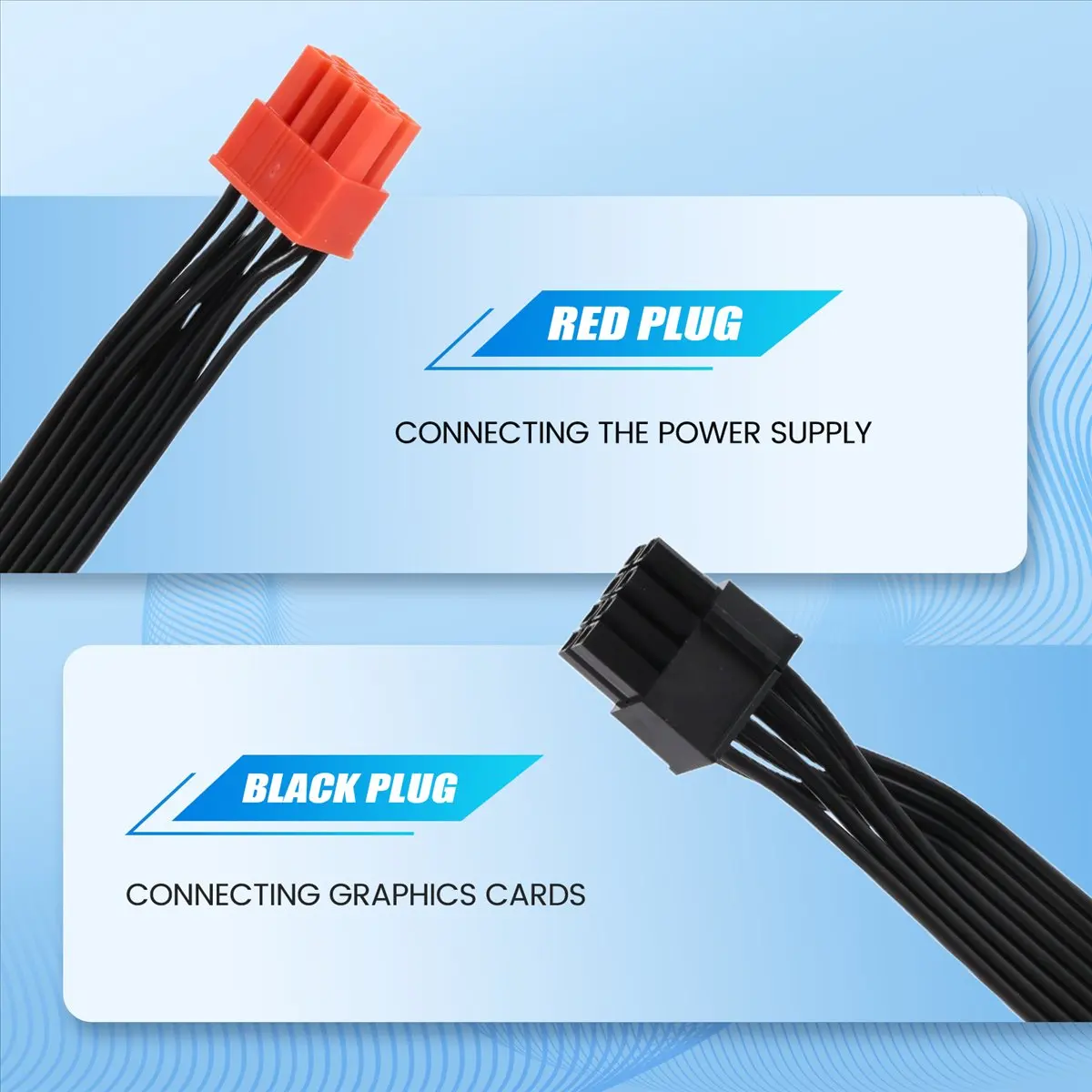 (A32M) PCIe 8Pin to Dual 8Pin Power Cable PCI Express GPU 8Pin to 2 Port 6+2Pin for TT Thermaltake Toughpower 1000W 1200W 1500W