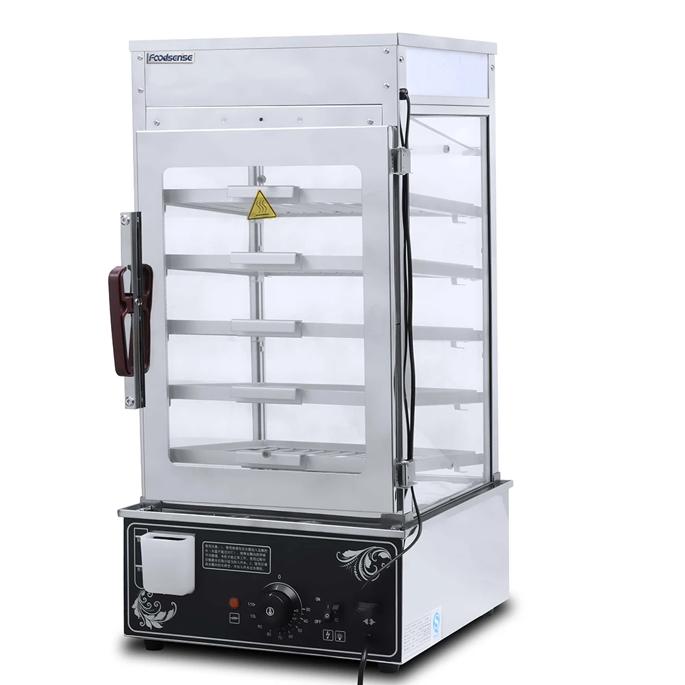 

Electric Five Layers Steaming Machine Bun Warmer Snack Food Bread Steamer Cabinet Display Food Display Warmer