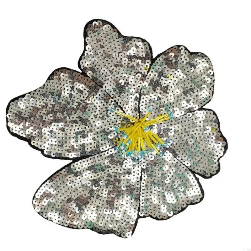 Applique fiori con paillettes scintillanti 270D da cucire toppe per vari indumenti, costumi scena, applicazioni con