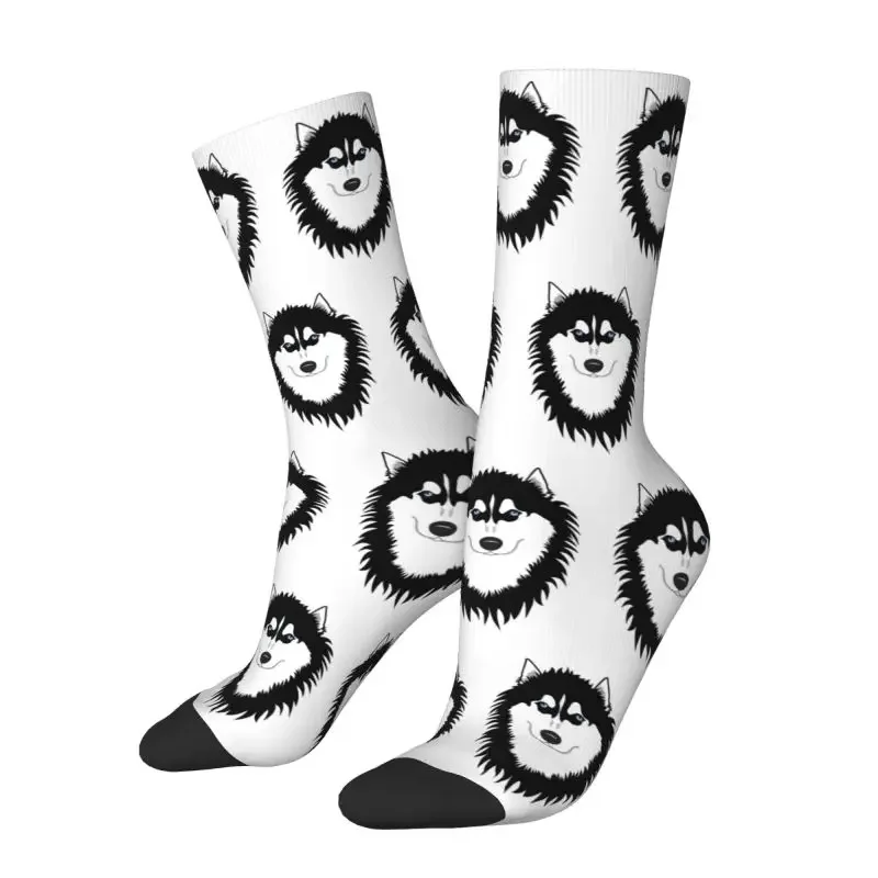 Funny Siberian Husky Dog Mens Crew Socks Unisex Kawaii 3D Printed Dress Socks