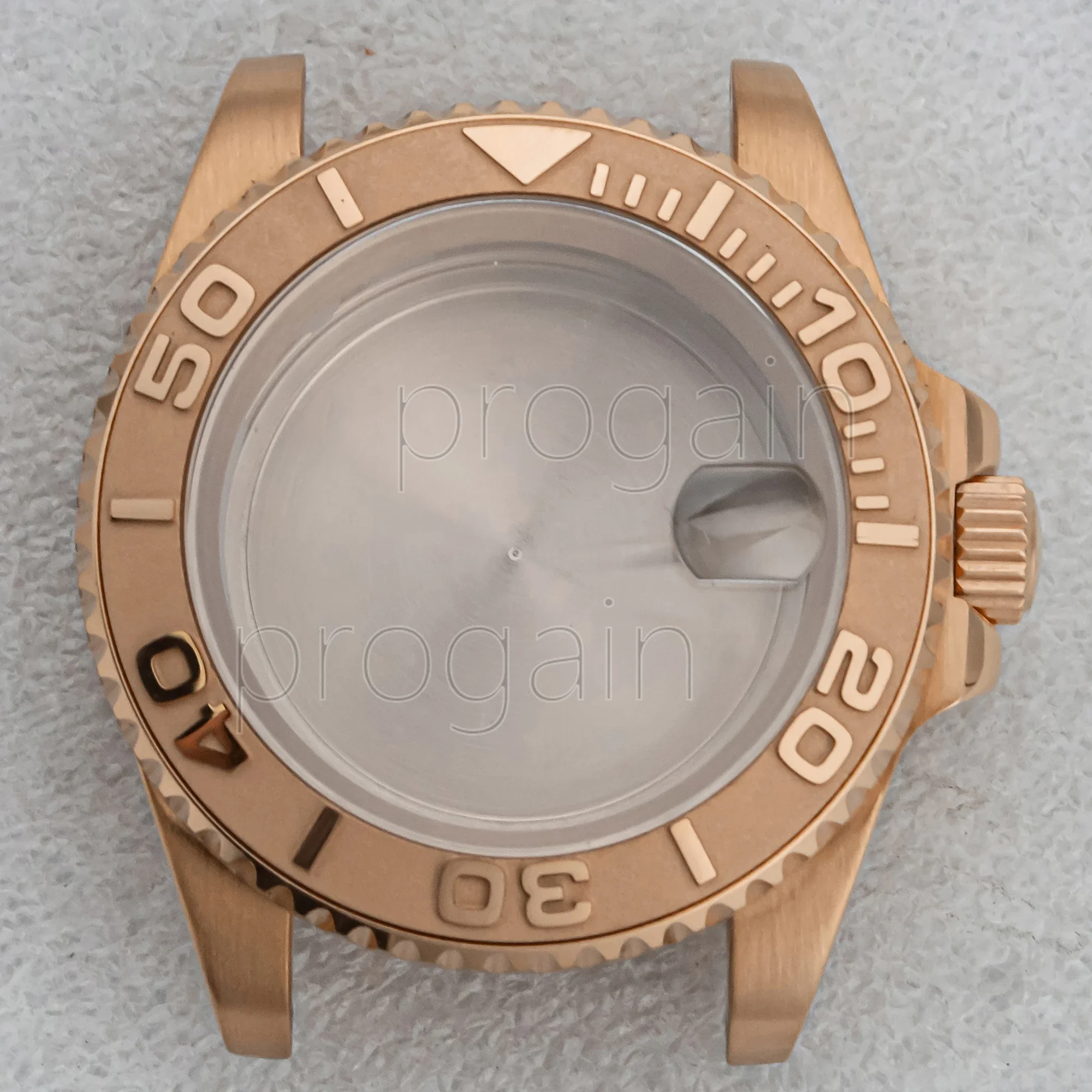 

40mm Stainless Steel Watch Case PVD Gold/Rose Gold Waterproof For NH34 NH35 NH36 Movement SUB GMT Parts transparent glass cover