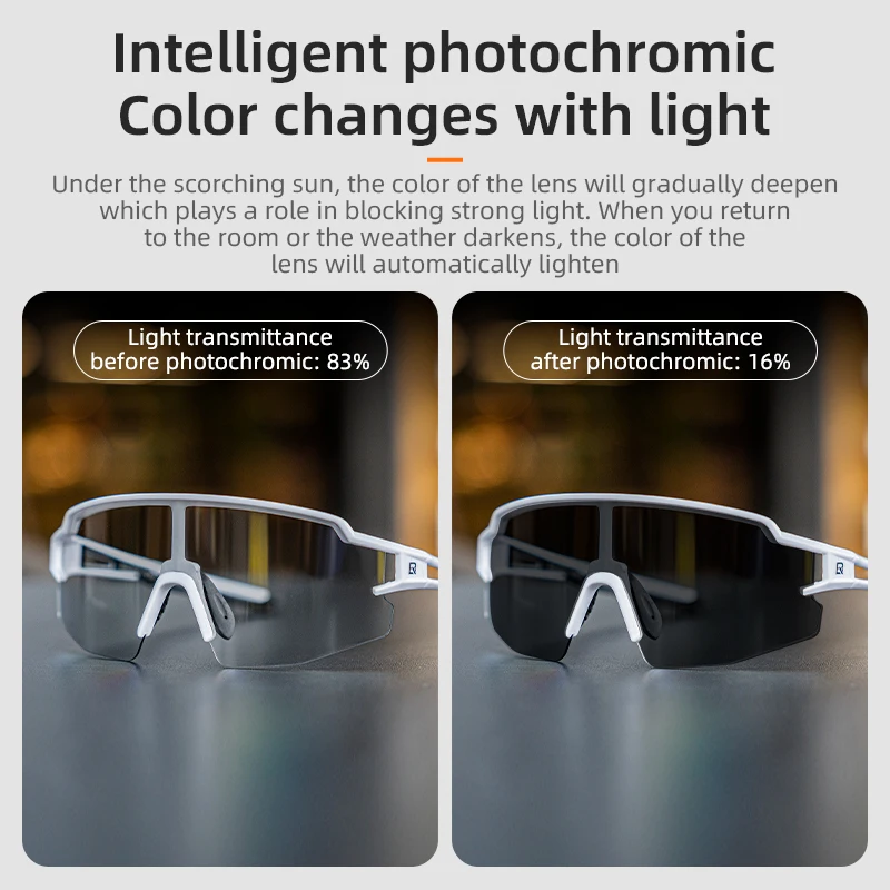 ROCKBROS-gafas fotocromáticas para ciclismo, UV400 lentes polarizadas con protección lentes, para bicicleta de montaña y carretera lentes para hombre