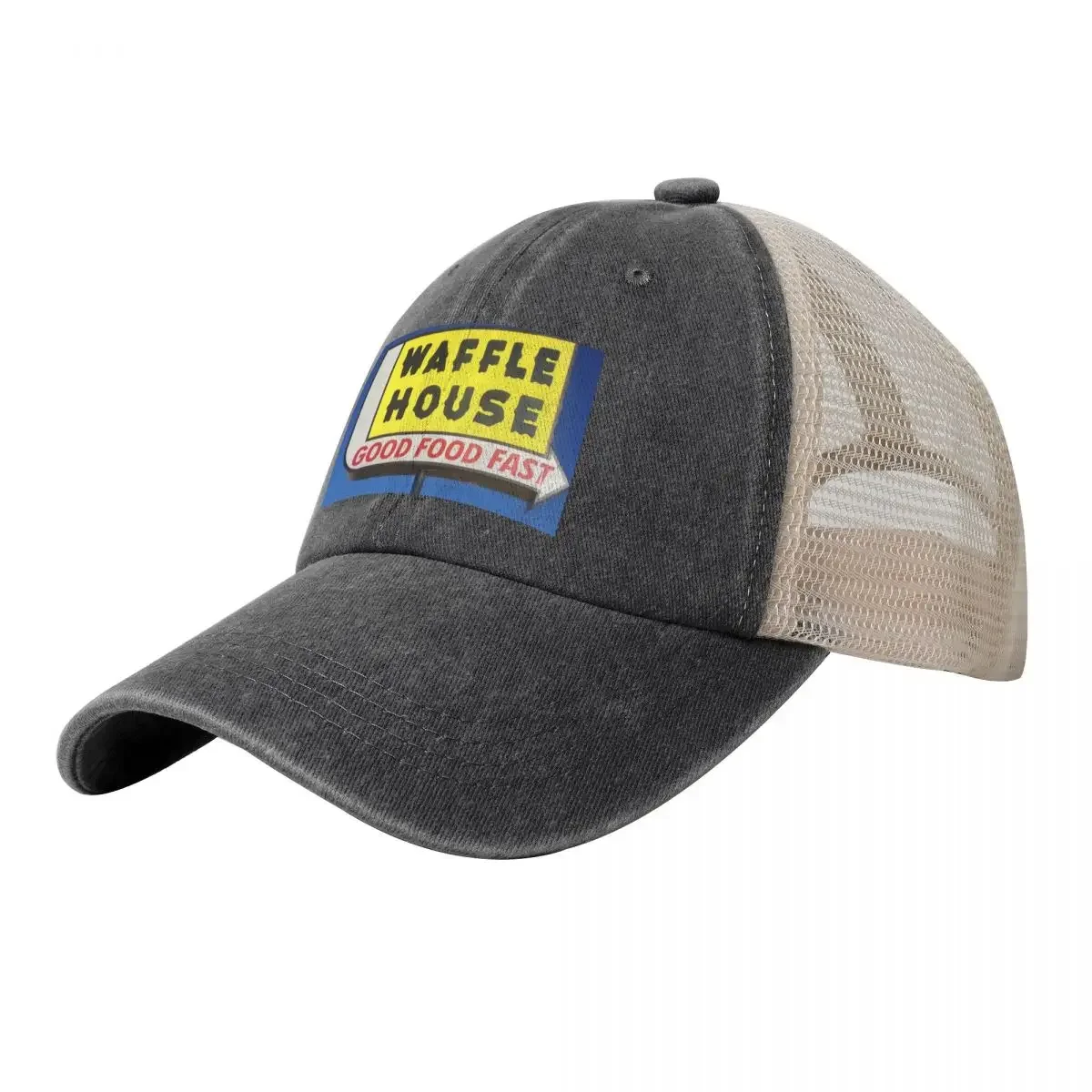 waffle house sign Cowboy Mesh Baseball Cap Military Cap Man Hood Custom Cap dad hat Hats Woman Men's