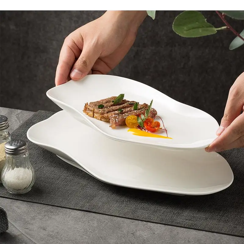 

Неправильной формы керамическая тарелка для ужина, суши, десертов, закусок, салатов, специализированная посуда для ресторанов