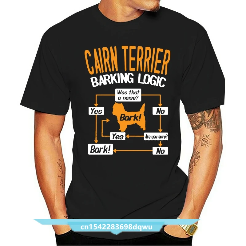 

Brand Cairn Terrier Barking Logic 2021 Summer Men Short Sleeve T-Shirt