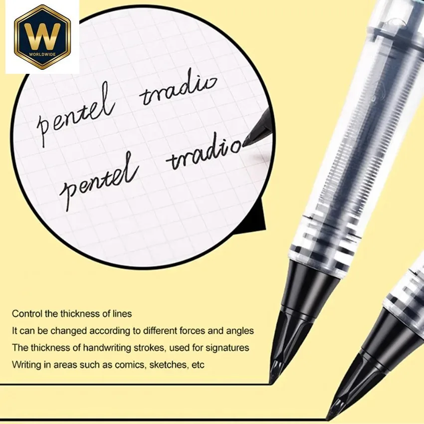 1pcs Japan Pentel TRJ97 Gel Pen Black Signature Pen Tradio Large Capacity Duckbill Pen for Line Drawing School Stationery