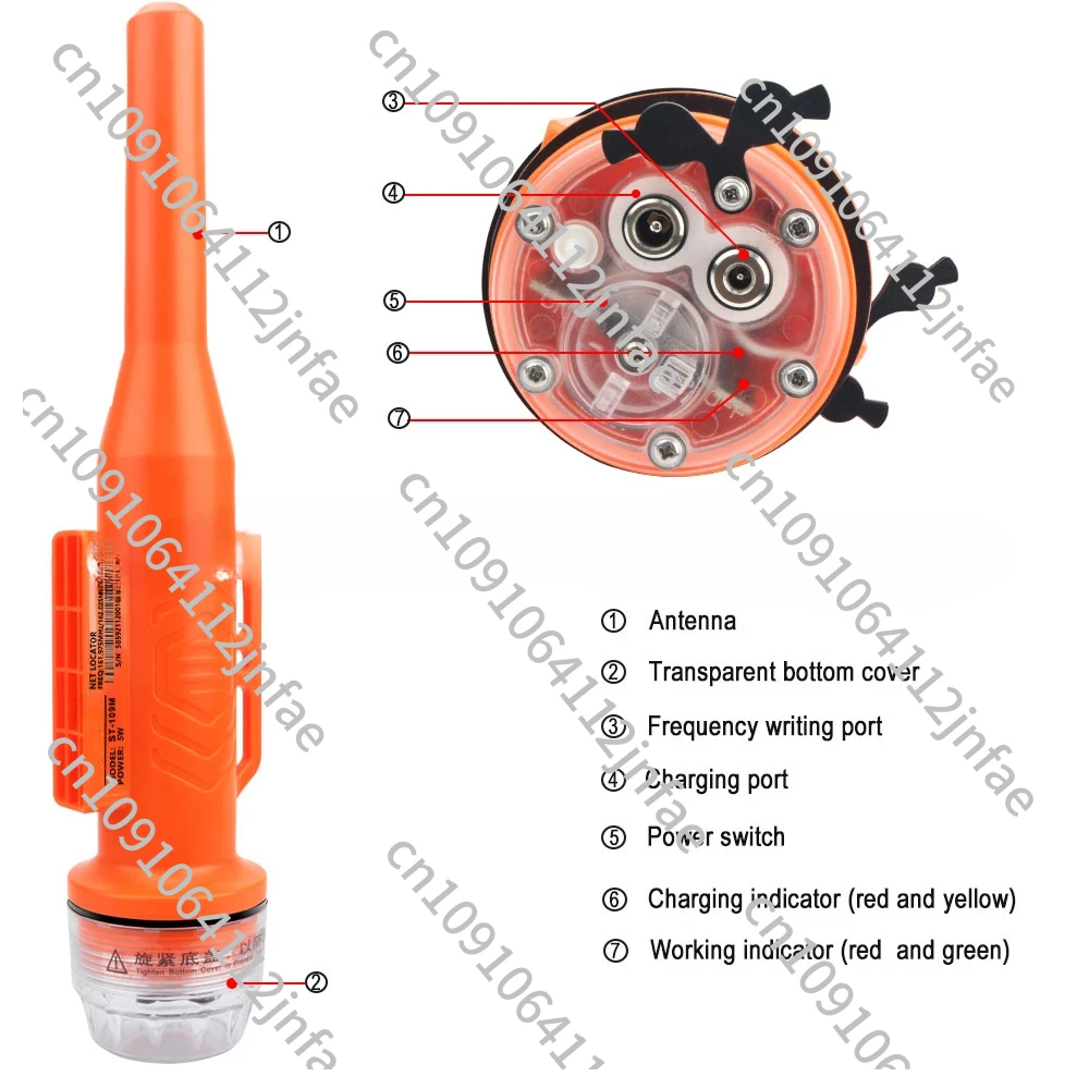 ST-109M Marine Boat Use Fishing Net Position Meter Send AIS Location with Antenna IPX7 Waterproof GPS Anti-lost Tracker