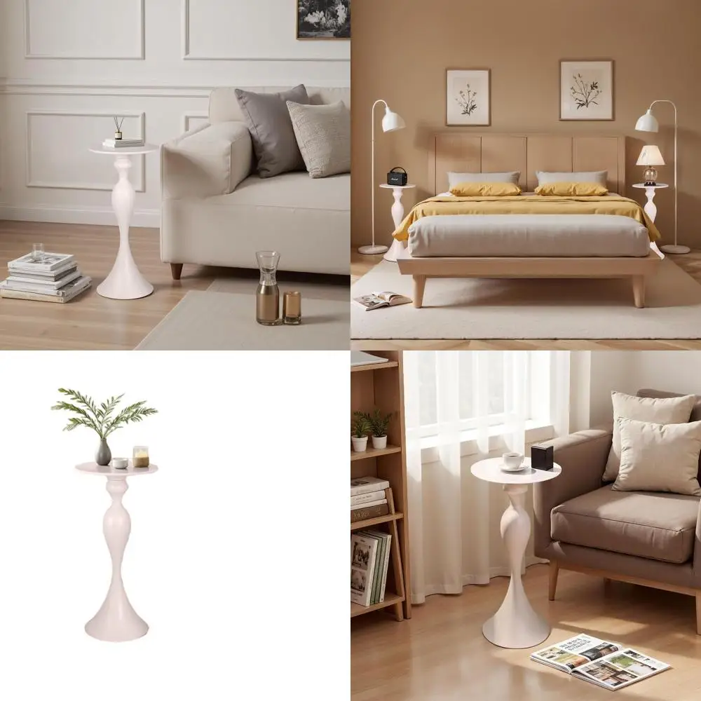 

Компактный металлический приставной столик, круглый, в стиле Мартини, в винтажном стиле, для небольших помещений, белый