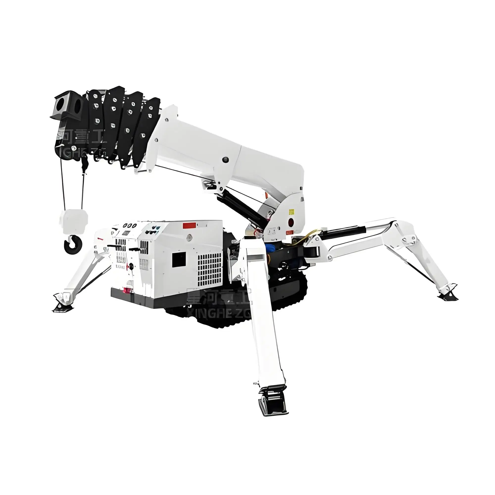 Hydraulic Outrigger and 360 Rotation Function 1-8Ton Compact Spider Crane for Versatile Construction Work