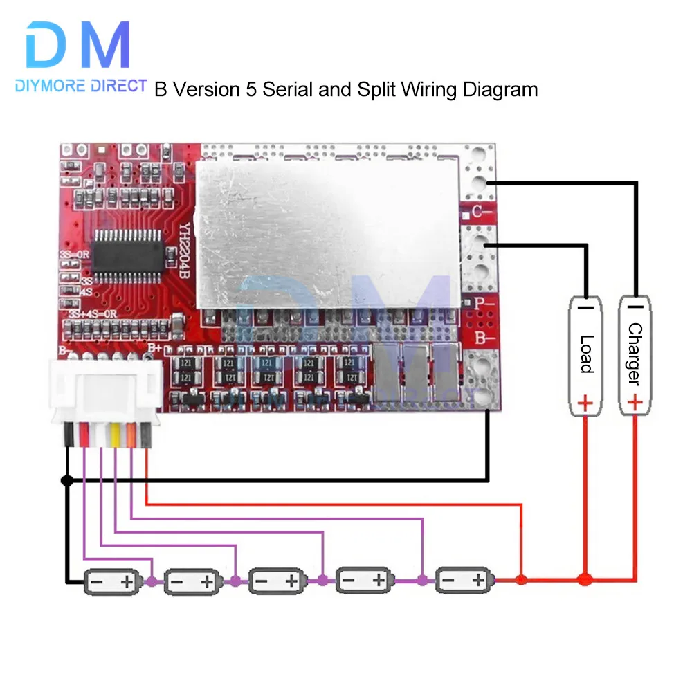 3S 5S 50A BMS Board 3.7V Lithium Battery Protection Board LiFePO4 Battery BMS Board With Balance