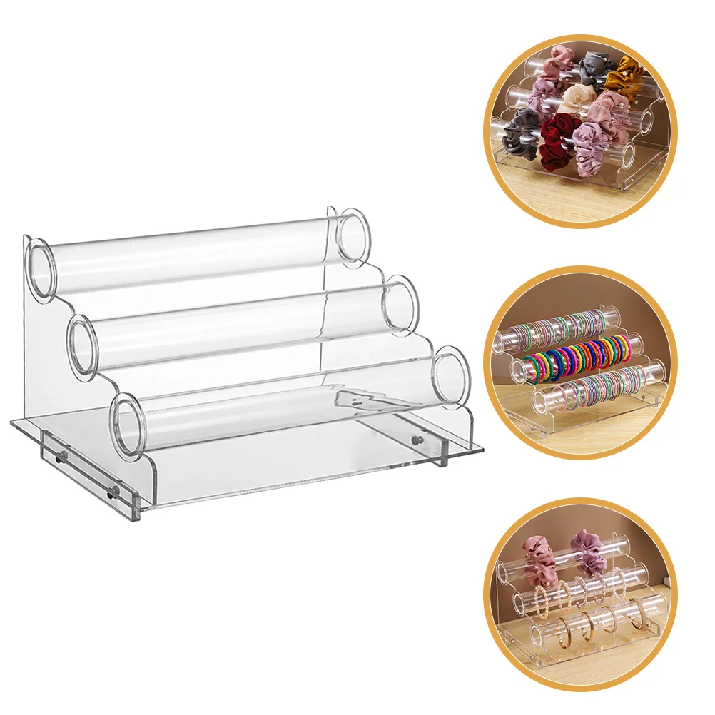 

Multi-Layer Acrylic Jewelry Rack for Bracelets Watches Headbands Hair Ties Bangle Display Stand Storage Organizer Vanity