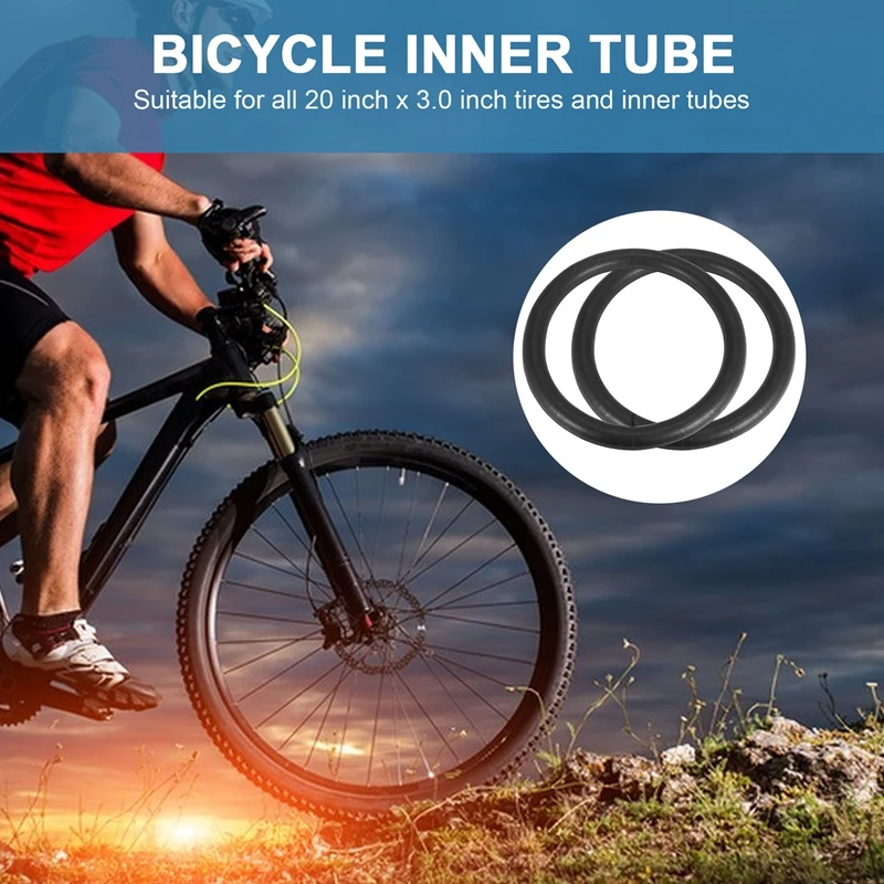 

2 Pack MTB Bike Tubes 20 X 3.0 32Mm Schrader Valve 20 Inch Bicycle Tire Tubes Mountain Bike Inner Tubes