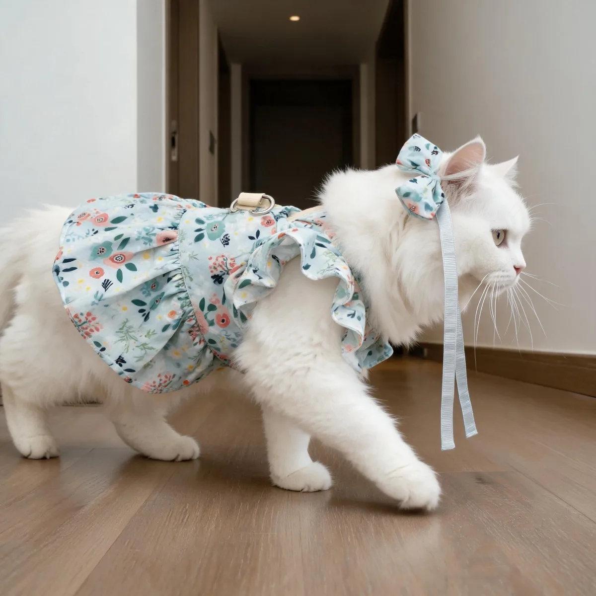 Dog Clothes Spring and Summer Thin Skirts Lolita Wholesale Princess Light Blue Butterfly Sleeves Cat Pet Clothes