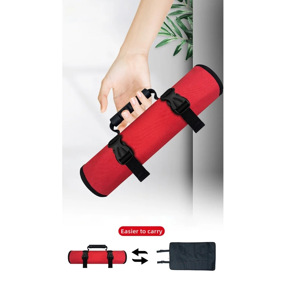 Portable 16 Pocket Tool Roll Bag for For electricians Construction Technicians Gardeners Waterproof 1680D Oxford Cloth