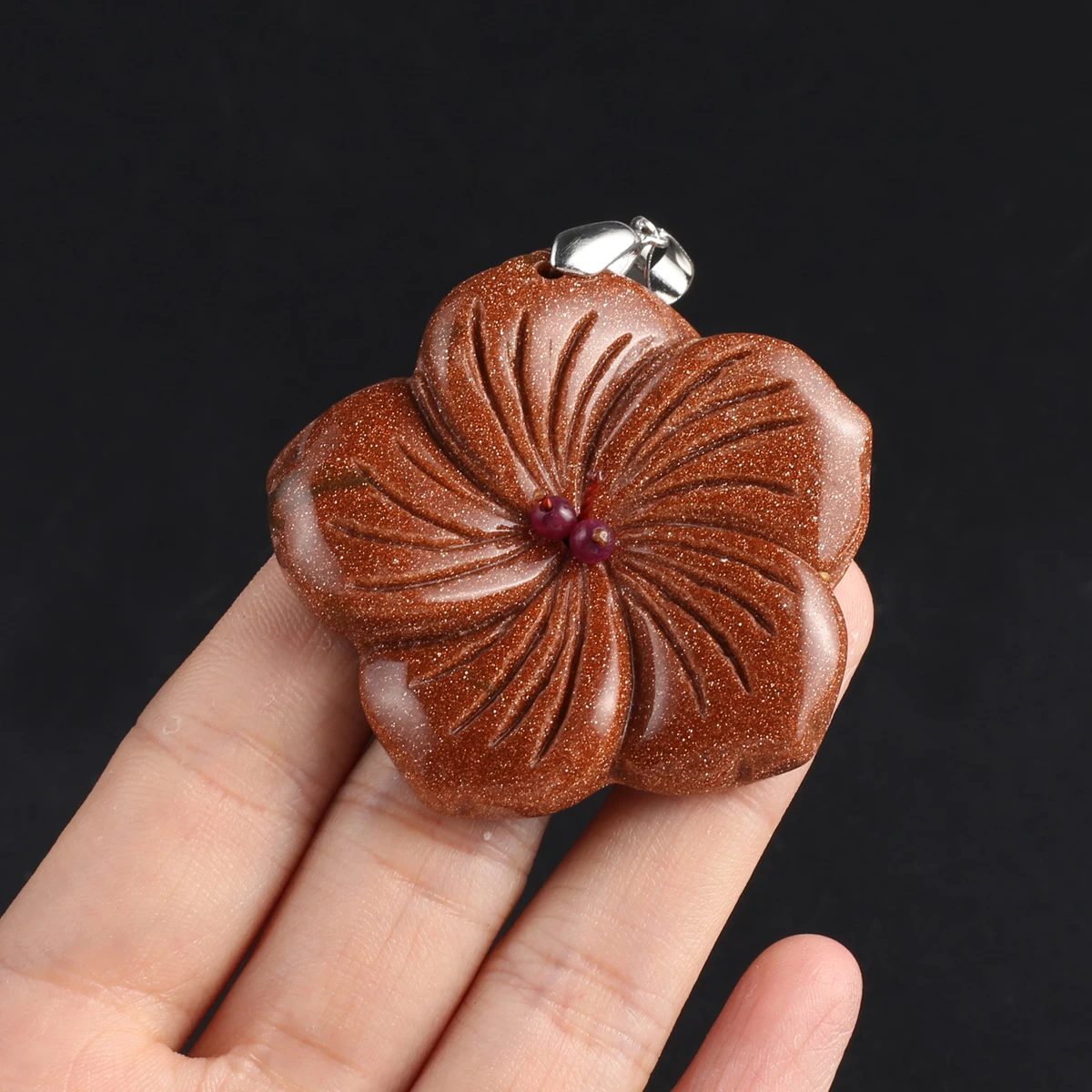 2023 Natural Agates Stone Pendant Charms Petal Shape Fashion for Women Making DIY Jewerly Necklace Accessories 48x48x8mm