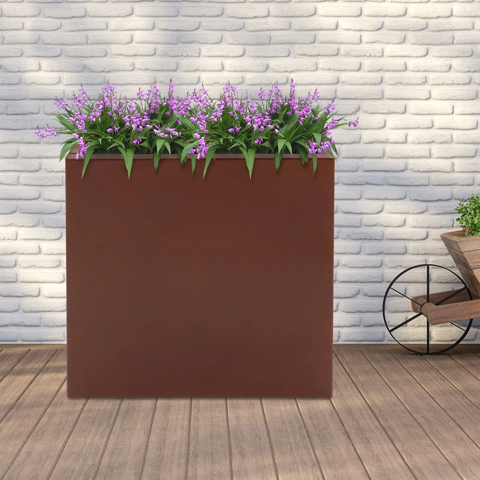 

Rectangular Planter Box for Deck Patio Outdoor Decorative Garden Plant Container