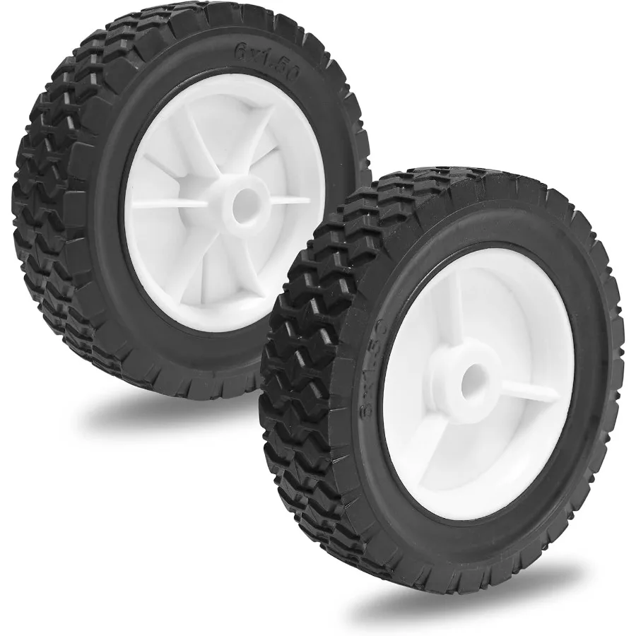 

6 Inch Plastic Wheels Replaces for Oregon 72106 Universal Wheels Tires Compatible with AYP MTD Lawnmower Replacement Radio Fly