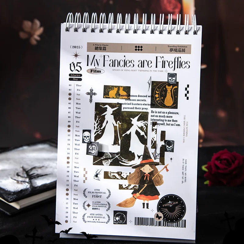 

Mr. Paper, Vintage Masking Tape 200cm/roll Gothic Witch Dark Dawn Tape Home Handbooks Scrapbooks DIY Decorative Gifts