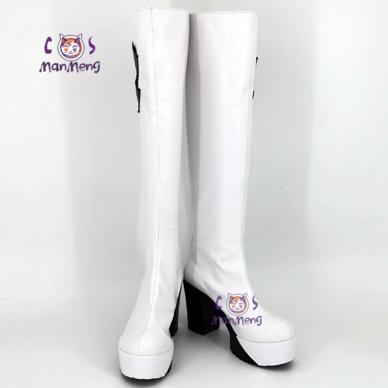 Anime EVA Ayanami Rei Cosplay Shoes White thick soled high-heeled boots party Christmas men women fashionable boots 35-43