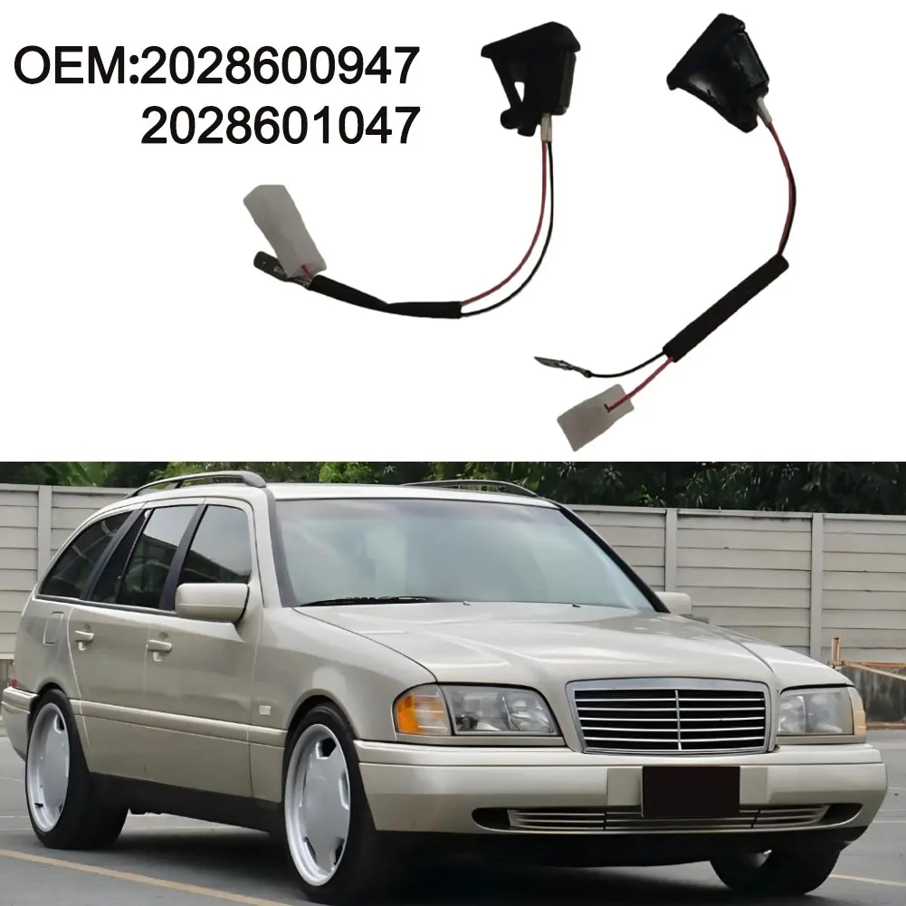 

Car Windshield Wiper Washer Spray Nozzle Heated Windscreen Washer Nozzles 2028600947 2028601047 For C-Class For W202