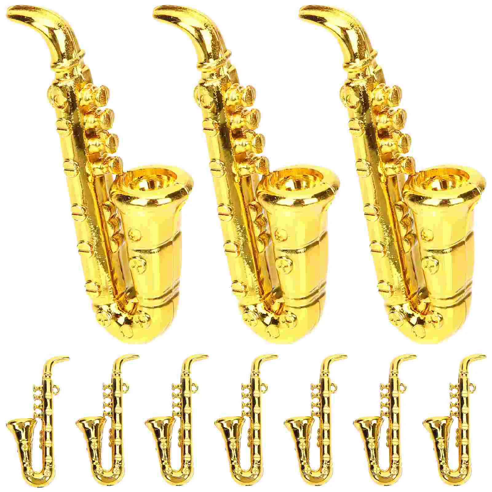 

10 Pcs Musical Instrument Model Miniature Instruments Plastic Saxophone Decoration Child