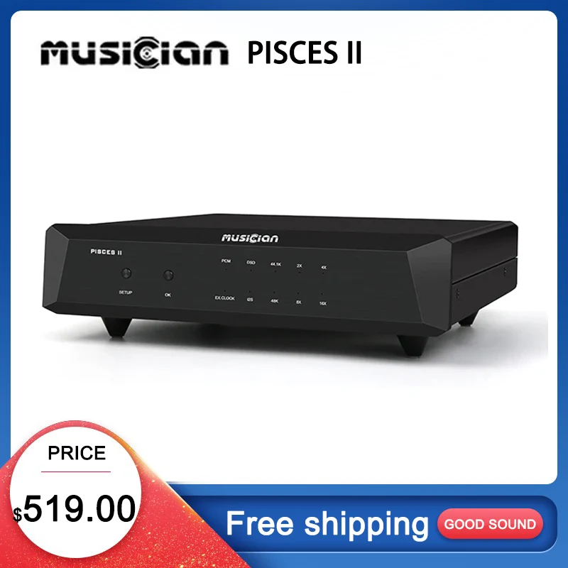 MUSICIAN PISCES II HIFI Digital Interface I2S Accurate FEMTO Clock TOCX ARM STM32F446 24Bit 768KHZ DSD512 USB Interface PISCES 2