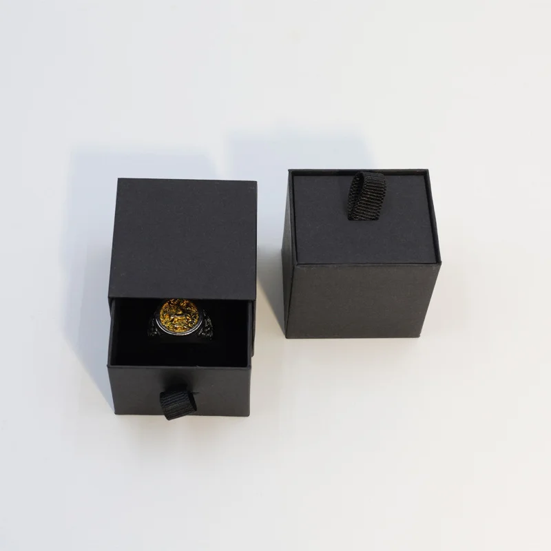 50 Stück Schmuckschachteln aus rosa Papier ohne Logo, modische minimalistische Geschenkverpackung für Ringe, Ohrringe, Halsketten, für kleine Unternehmen – Detail 2