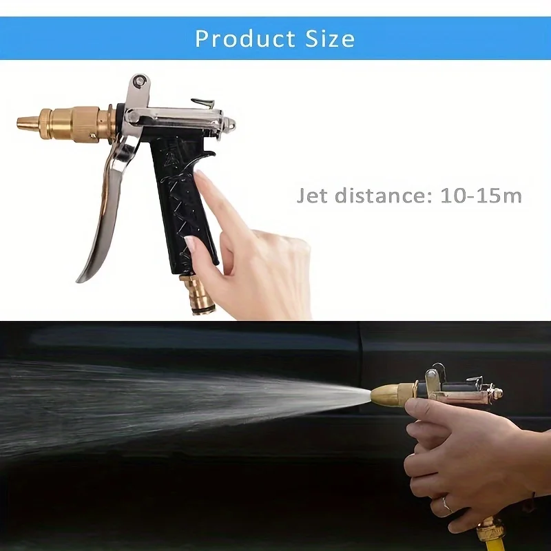 مسدس غسالة عالي الضغط ، رأس دش قابل للتعديل ، وصلة مضادة لللف ، مسدس مياه لغسيل السيارات #5