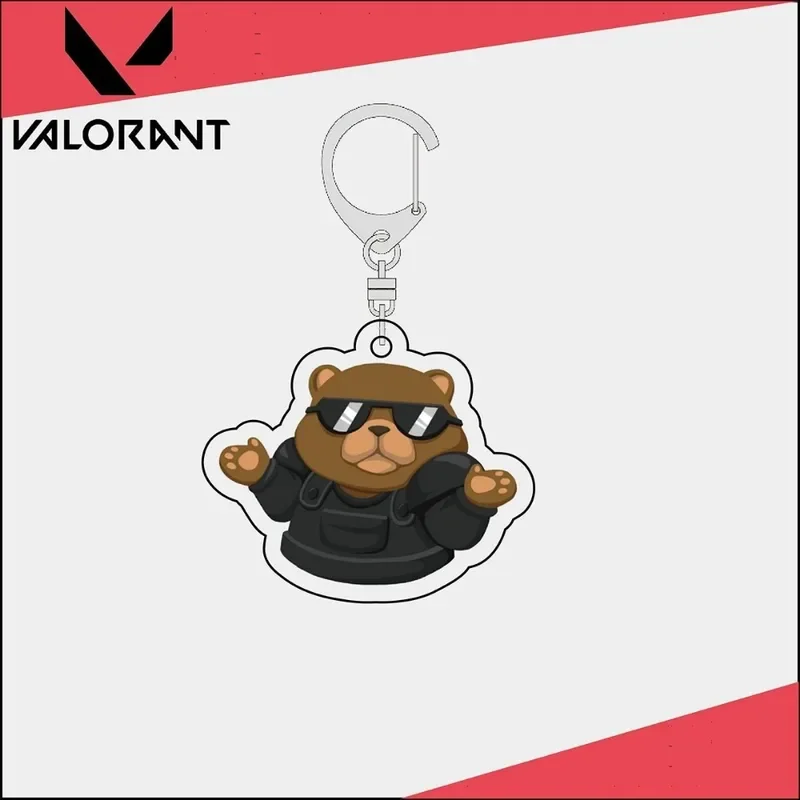 Valorant acrylic keychain cartoon character Brimstone chamber fade Jett neon ornament key bag pendant clothing accessories toy