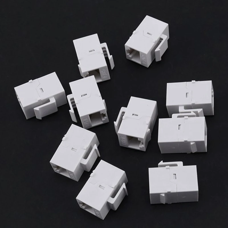 RJ45 Connector Jack Cat6 RJ45 Extension Coupler Ethernet Network LAN Cat 6 Coupler Jacks Extend Adapter(White)-A69M view 4