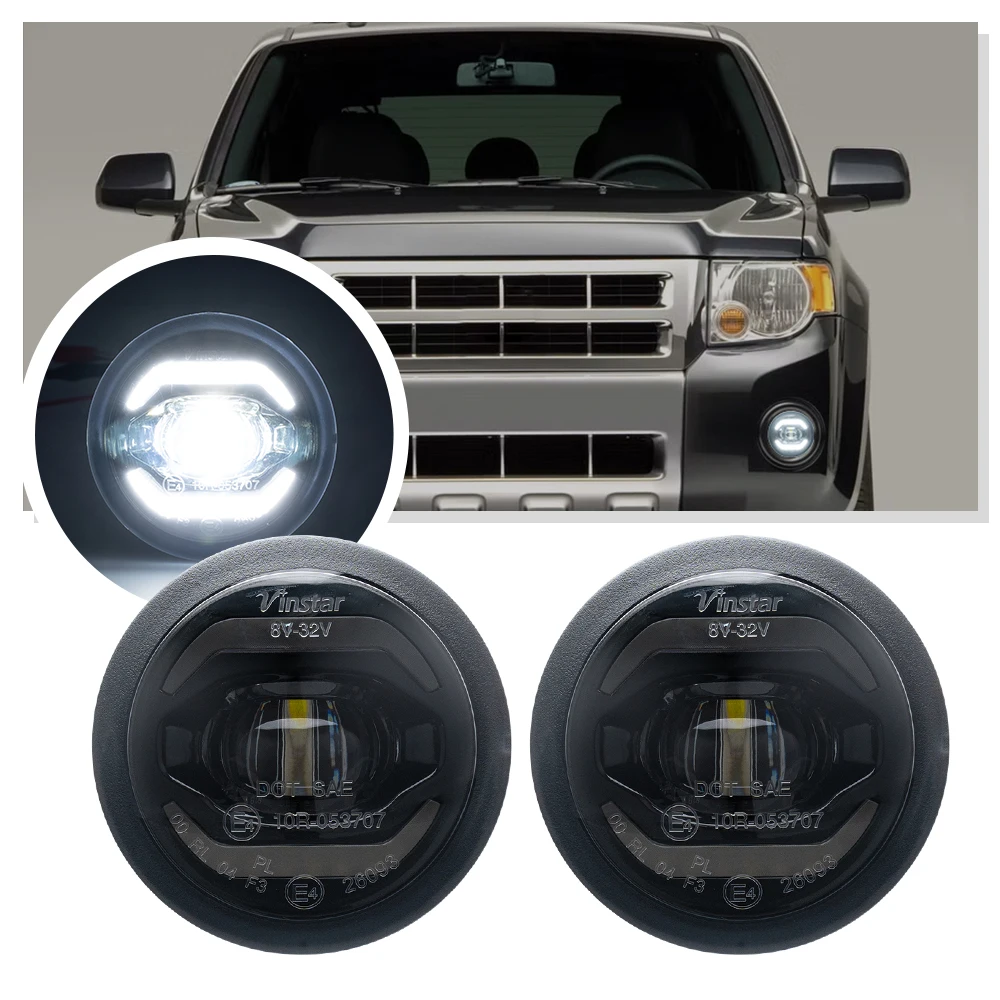 フォード エスケープ 2007-2012 フォード マスタング フォード エクスプローラー ジープ パトリオット用 LEDフォグランプ DRL デイタイムランニングライト ドライビングランプ IP67