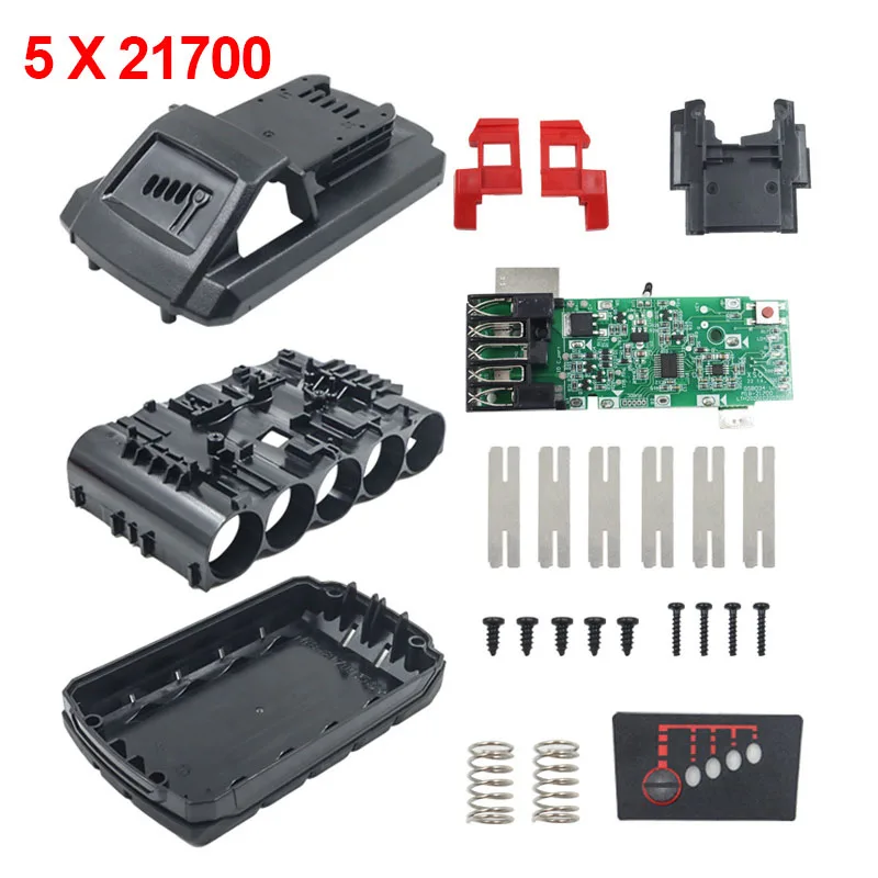 5*21700 batteria agli ioni di litio custodia in plastica PCB scatola di ricarica Shell per batteria al litio Milwaukee m18 18V 20V 4Ah